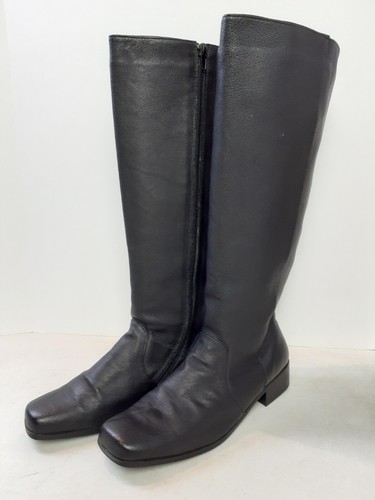 Step Up Black Leather Tall Riding Boots Womens Size 10.5W Valley Lane 35-0584-9 - Picture 4 of 12