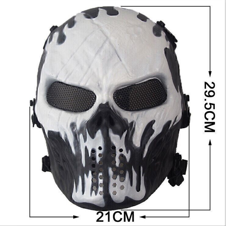 Airsoft Paintball Tactical Full Face Protection Skull Mask Skeleton Army Outdoor