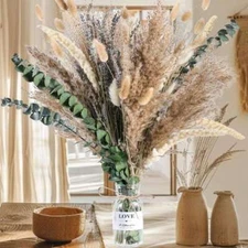 85 PCS Pampas Grass Natural Dried Reed Flower Bunch Home Wedding Decor Bouquets