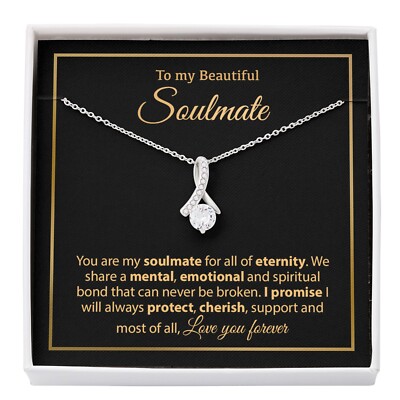 To My Soulmate Necklace,Anniversary, Valentine Gift for Wife, Girlfriend