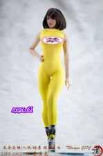 1:6 Yellow Sleeveless Tight Bodysuit Clothes Fit 12'' Female PH Figure body Toy