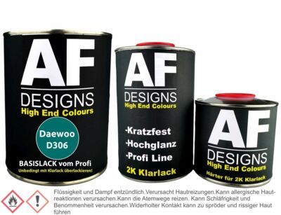Daewoo D306 Green 1,25L Basislack Klarlack Härter Autolack spritzfertig