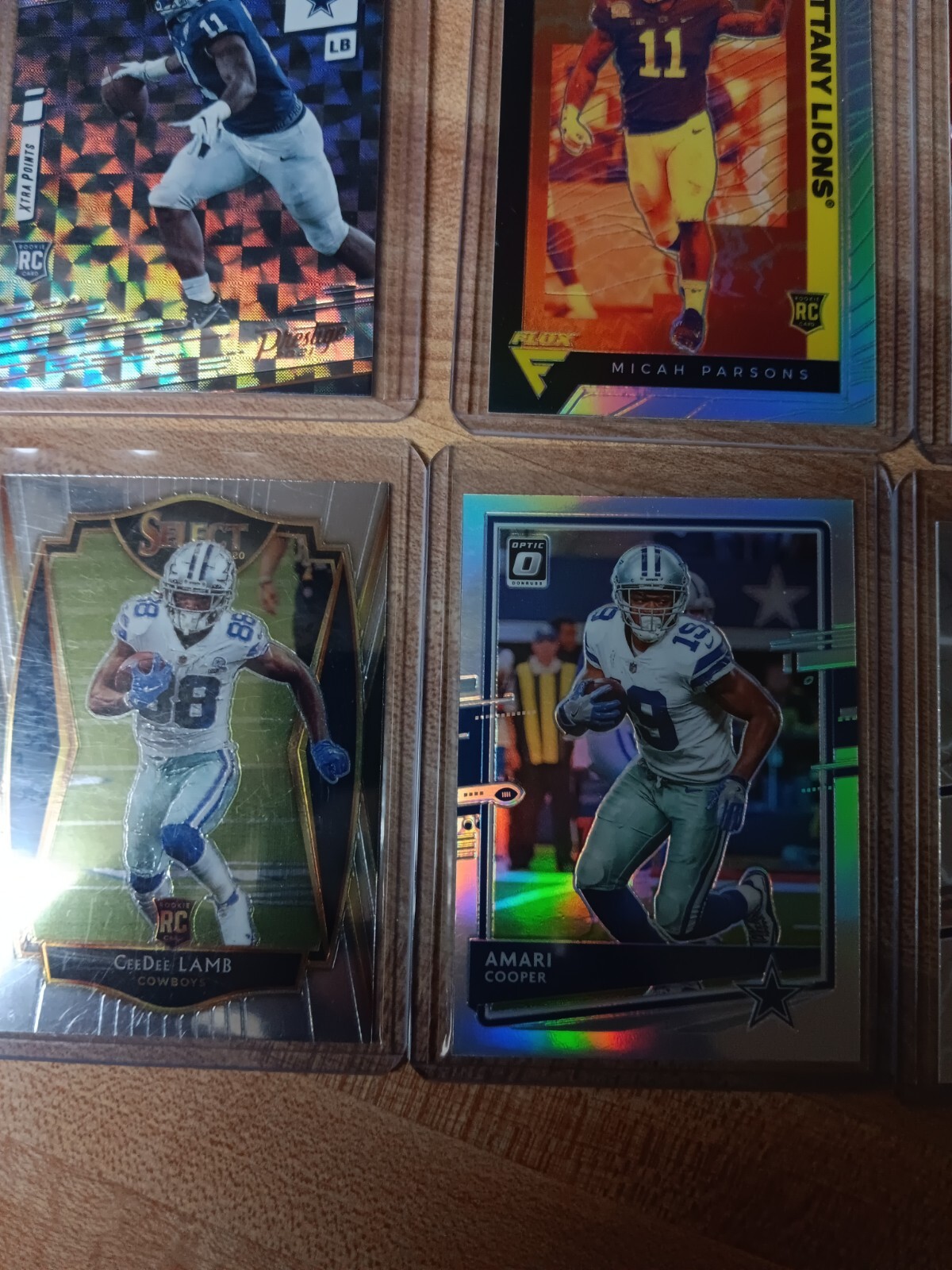 Cee Lamb Micah Parsons Dallas Cowboys Football Cards W/Optic Silver