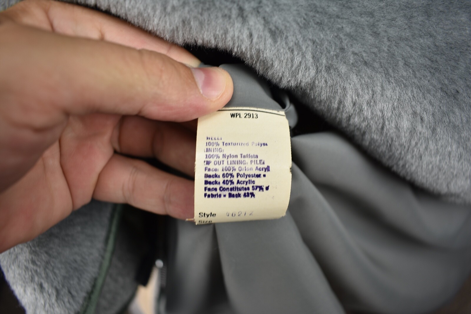 1976-1994 Grais Solid Light Gray 100% Polyester F… - image 9