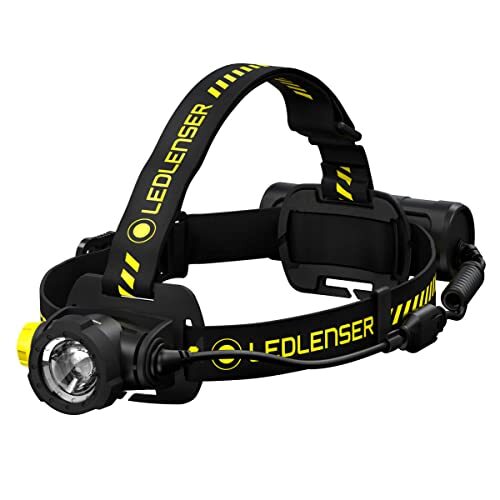 Ledlenser H7R Work Robust Torcia frontale LED, ricaricabile con batteria al liti