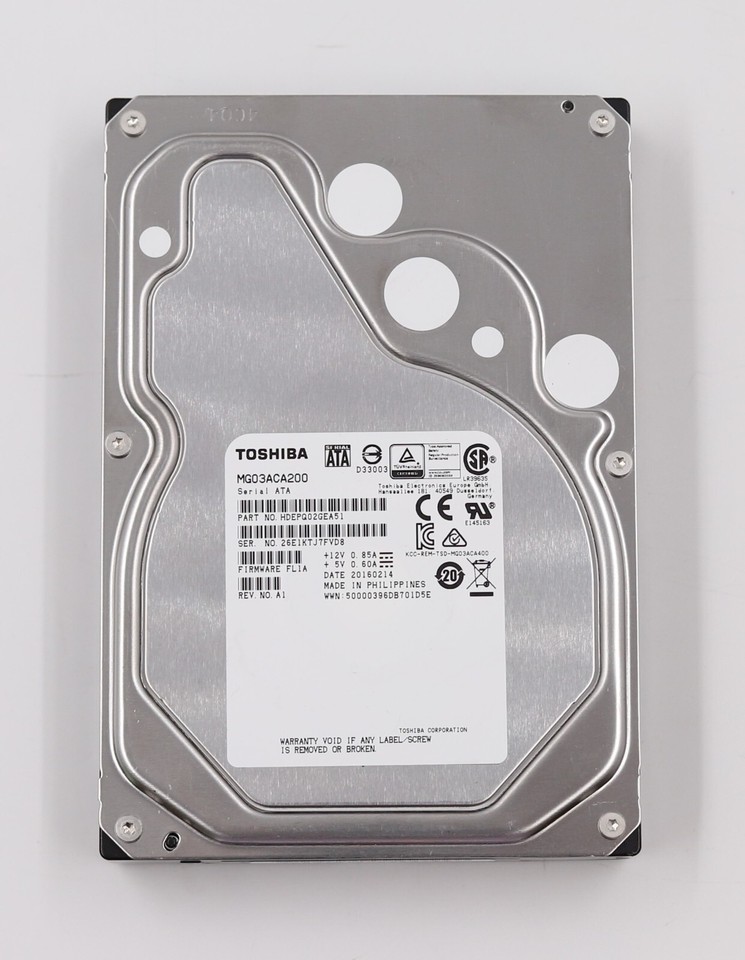 Toshiba MG03ACA200 2TB 3.5" 6Gb/s 64MB 7.2K RPM SATA HDD P/N ...