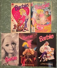 1990's Barbie Fan Lot - 3 FAO Schwarz Booklets  Circus Star Barbie  2 Comics
