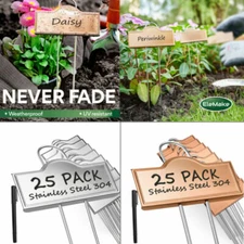 25Pack Metal Plant Flower Labels for Garden Outdoor Markers Waterproof Herb Tags