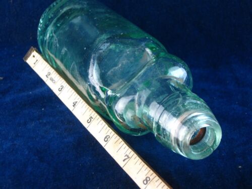 39129 Old Antique Vintage Glass Bottle Bulb Neck patent Lichfield Very rare - Foto 5 di 6