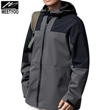 MEETYOO Men's Jacket Lightweight Windbreaker Water-Resistant Hooded for Outdoor