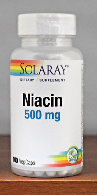 Solaray Niacin 500 mg 100 Capsules Energy Circulatory Support Vitamin B3 B-3