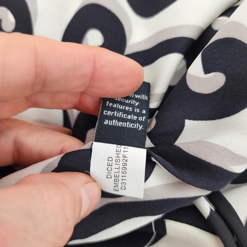 DIANE VON FURSTENBERG Kleid gewürfelt verziert Seide gebrochen Wellen Taschen Größe 2 - Bild 6 von 7
