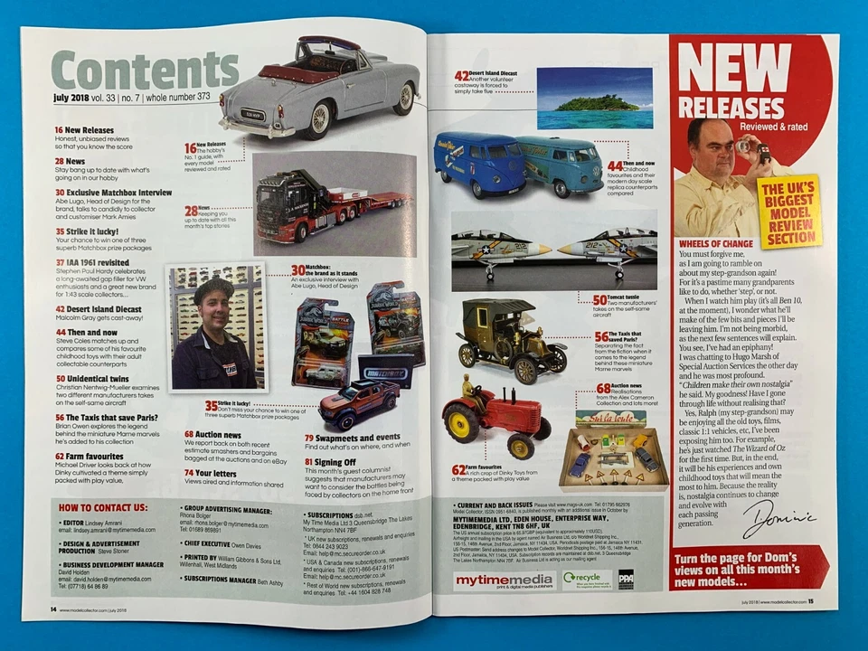 MODEL COLLECTOR Magazine - July 2018 - Diecast - VW - BMW Isetta - Batmobile - Image 2 of 3