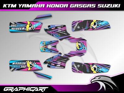 Yamaha Warrior 350 ATV Graphics Kit   Full Decals Sticker Set Custom