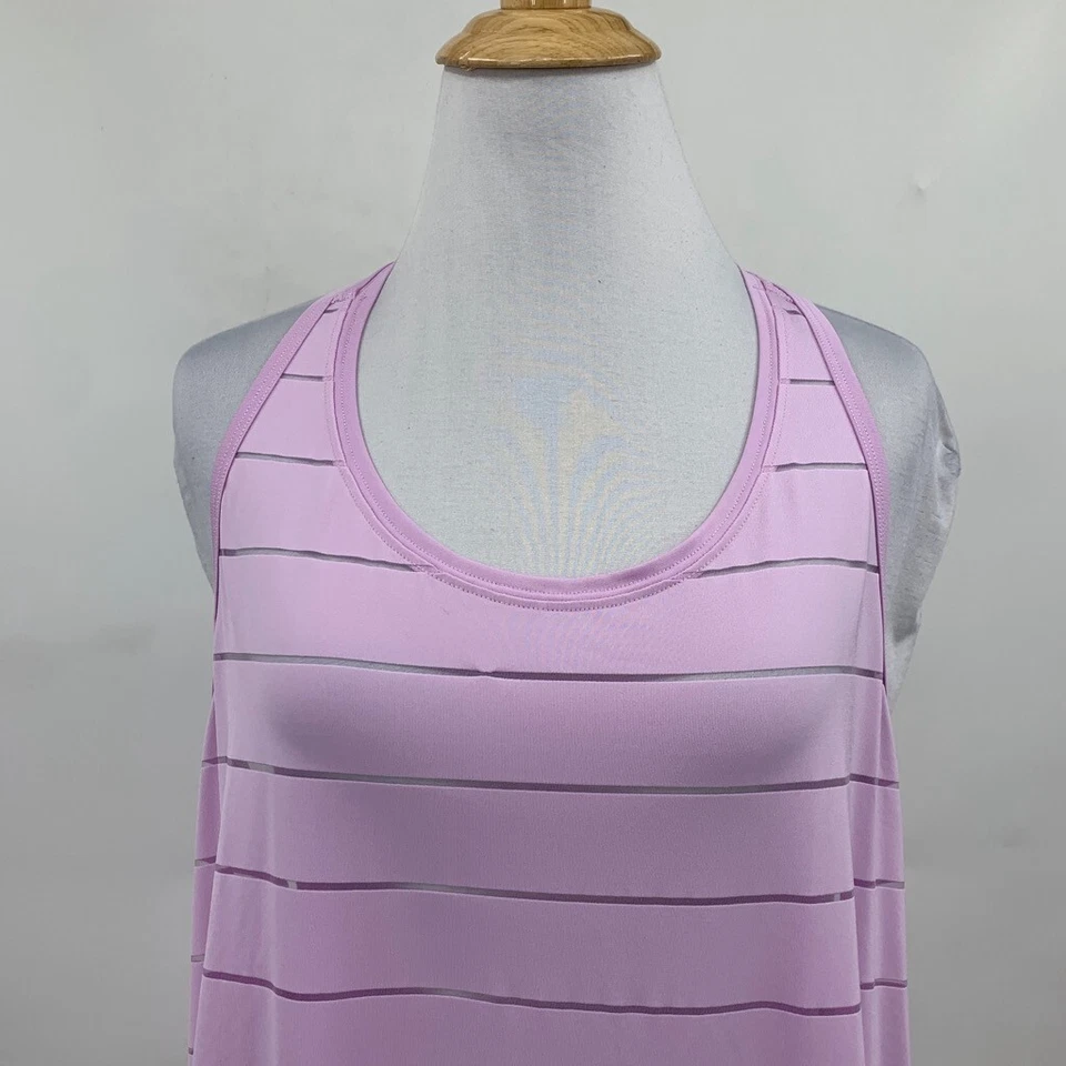 Camiseta sin mangas Athleta para mujer XLT extra grande alta orquídea chi malla rayas espalda deportiva Foto 3 de 4