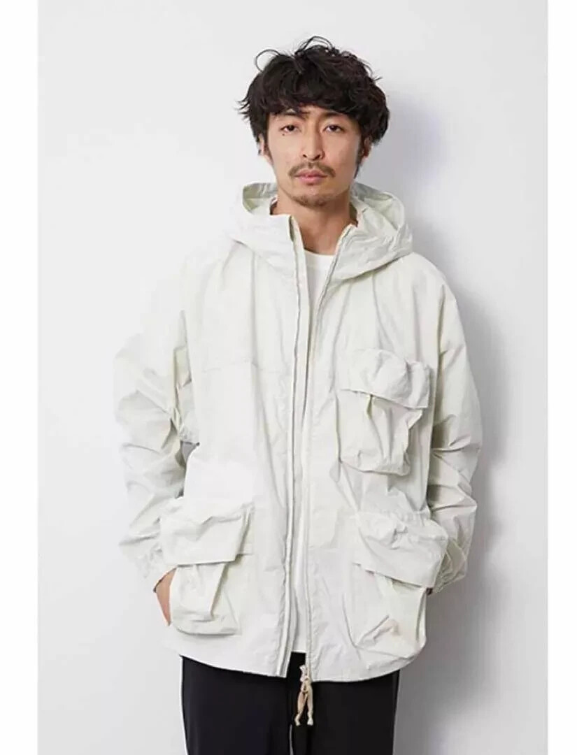 Snow Peak Indigo C/N Parka Ivory White Size S M L XL Snow Peak Indigo C/N Parka Ivory White Size S M L XL