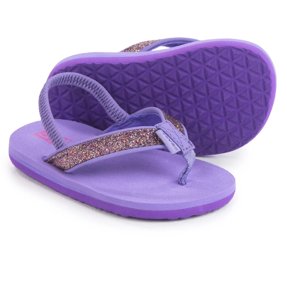 Sandalias chanclas TEVA para niñas pequeñas talla 6 púrpura brillo sin cordones NUEVAS Foto 2 de 4