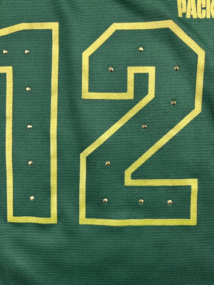 Camisa Jersey Para Mujer Aaron Rodgers Green Bay Packers M Bling Estrás Foto 3 de 4
