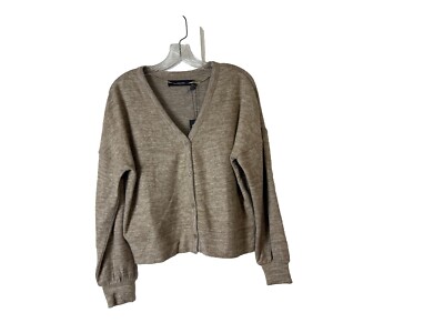 Vera Moda Women s Taupe V-Neck Button Front Cardigan  Sz XS NWT Soft Preppy