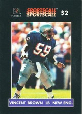 RARE-0DBALL SPORTSCALL Vincent Brown PATRIOTS Mississippi Valley St DELTA-DEVILS