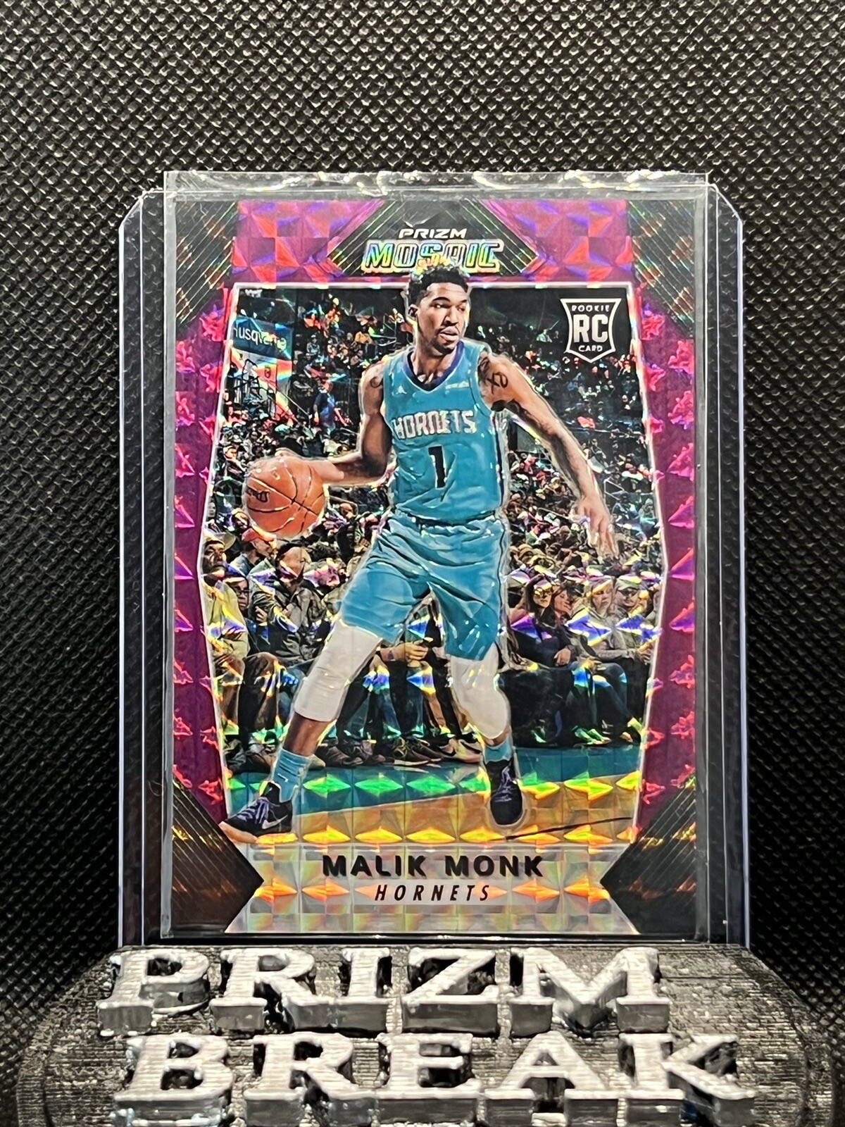 2017-18 Panini Prizm Mosaic Malik Monk RC Rookie Purple Mosaic #’d/99 Hornets 🏀