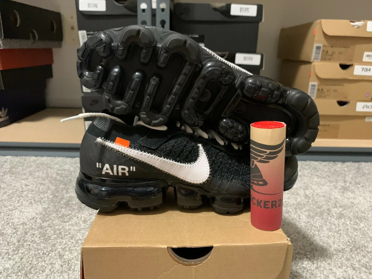 Nike OFF-WHITE Air Vapormax 1.0 Black AA3831 001 size 6.5 100