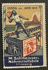 Travelstamps: 1913 Germany Cinderella - Schmeisser’s Food Factory Leipzig No Gum