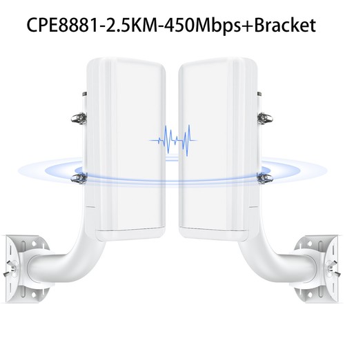 450Mbps Wireless Bridge CPE 5.8G 2.5KM Range WiFi Ethernet Extender + Bracket - Picture 2 of 22