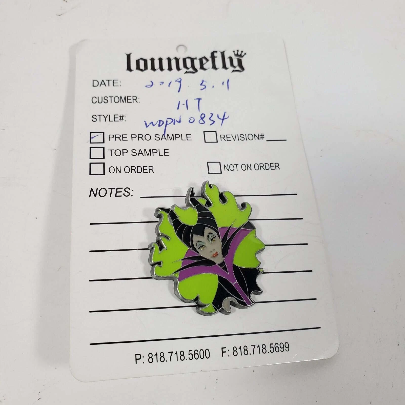 Loungefly Pre Pro Sample Maleficent Villains Pin One-of-a-Kind Blind Box