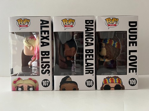 Funko Pop WWE Bundle Alexa Bliss #107 + Bianca Belair #108 + Dude Love #109 (x3) - Bild 4 von 6