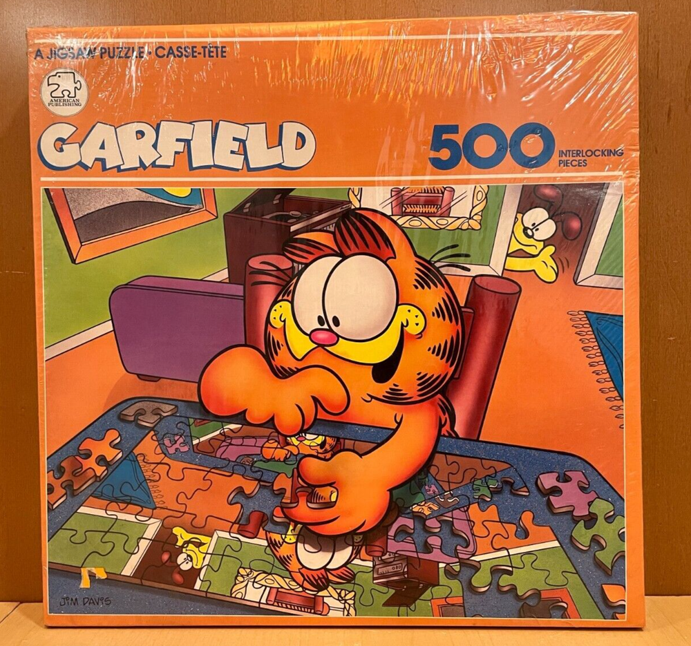 Vintage 1978 Garfield Cat 500 Piece Jigsaw Puzzle Jim Davis Cartoon SEALED
