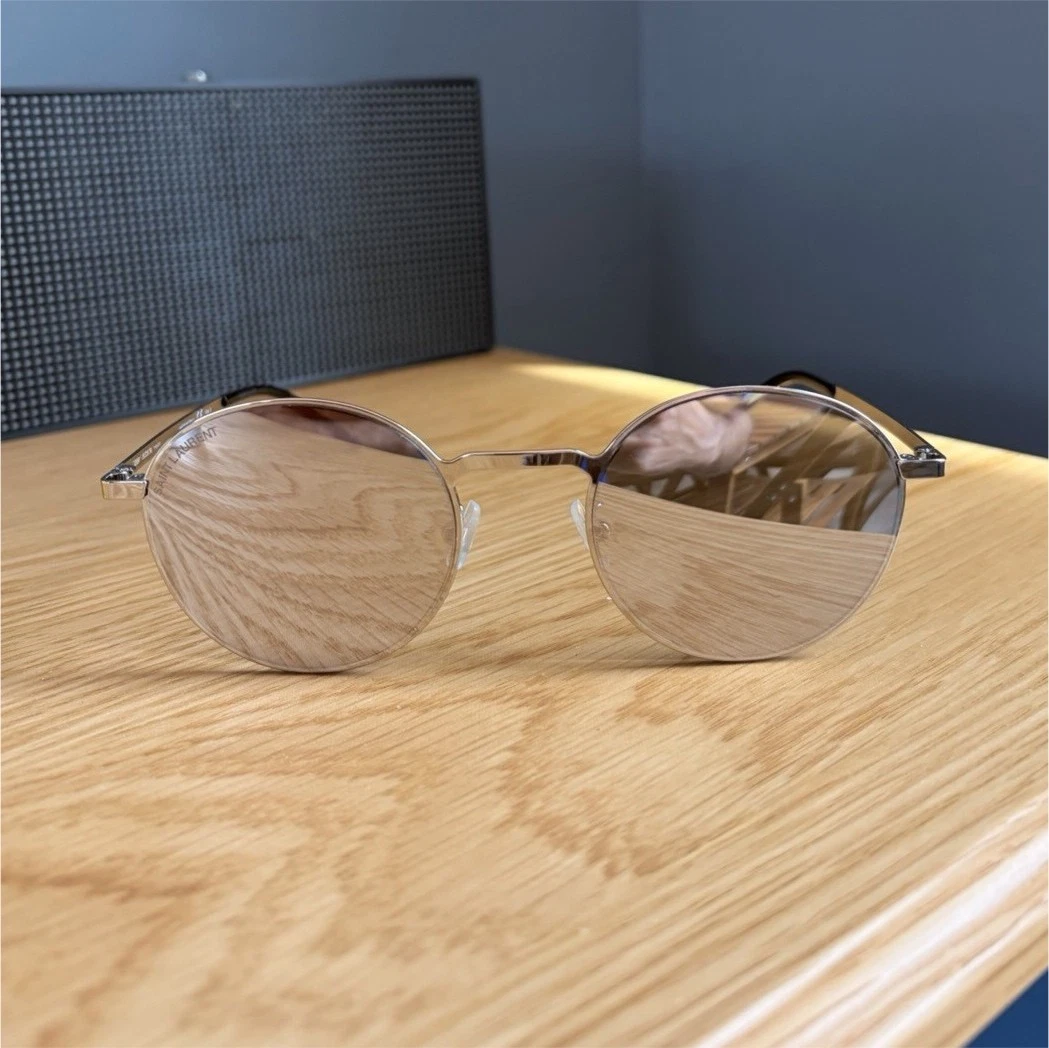Saint Laurent Silver Round Sunglasses for Men for sale | eBay