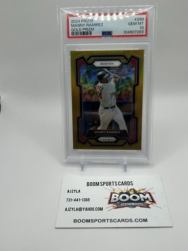 2024 Panini Prizm Manny Ramirez Gold Prizm /10 PSA 10 Boston Red Sox - 第 1/2 張圖片
