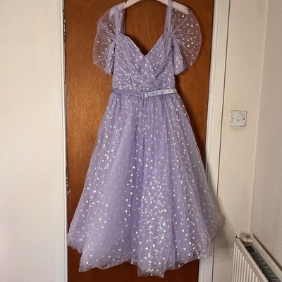 Teuta Matoshi Lilac Lavender Purple Love Heart Princess Dress Worn In London