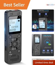 128GB Digital Voice Recorder for Meetings Lectures 54H Battery Voice Activated