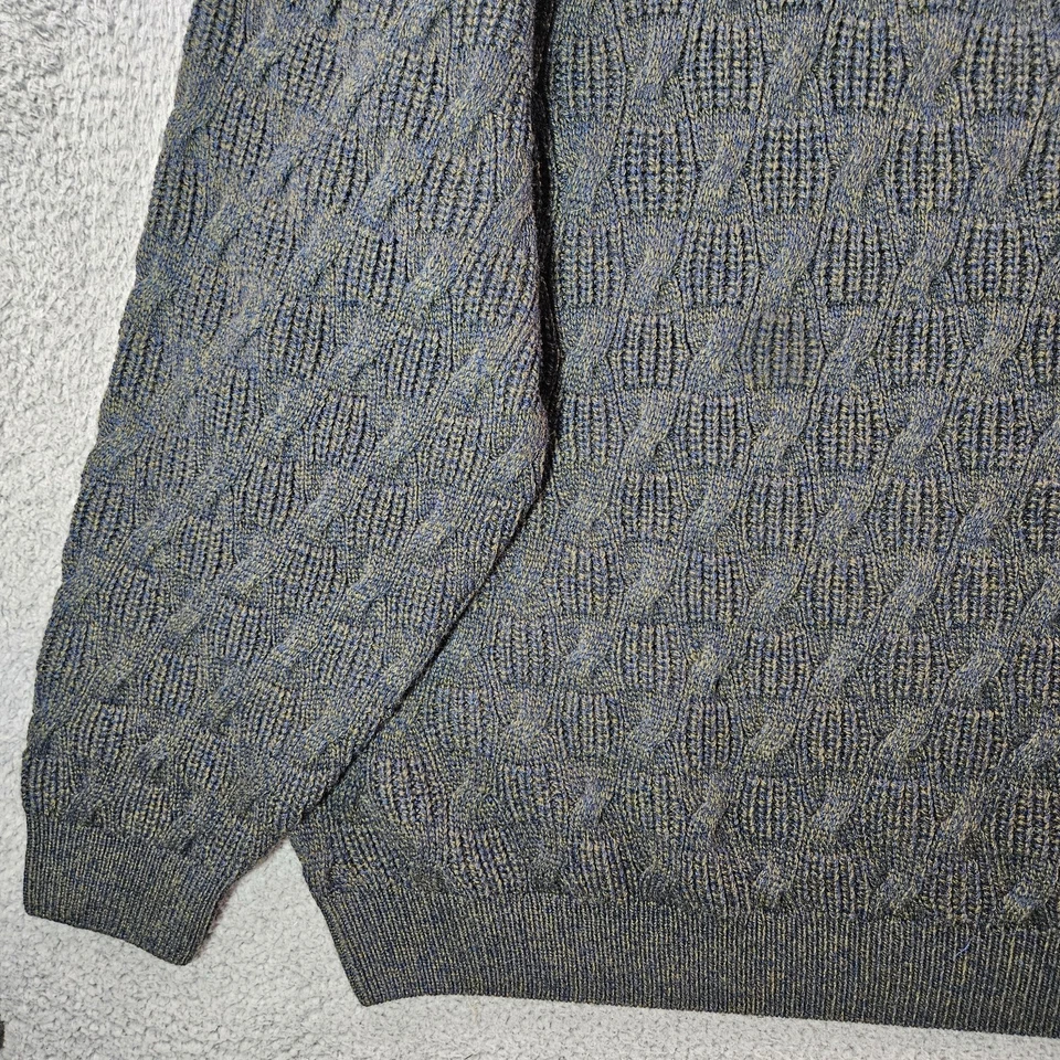 $79 NEW Roundtree & Yorke Cable Knit Sweater Men 4XB 1/4 Zip Wool Blend - Image 2 of 4