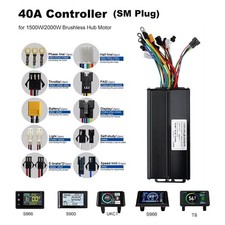 36/48/52V EBike 40A 1500/2000W Three Mode Sine Wave Brushless Controller Display