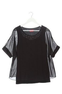 JUDITH WILLIAMS Kurzarm-Bluse Damen Bluse Gr. DE 38 schwarz Casual-Look