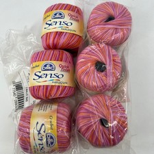 Lot of DMC Senso Crochet Cotton Harlequin Variegated Pink 6 Balls Knit Crochet