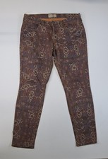 Free People Tropical Tribal Printed Ankle Crop Jeans Size 30 Festival