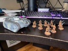 Warhammer 40k Steel Legion Astra Militarum Guard Army Metal Squad with Chimera 2