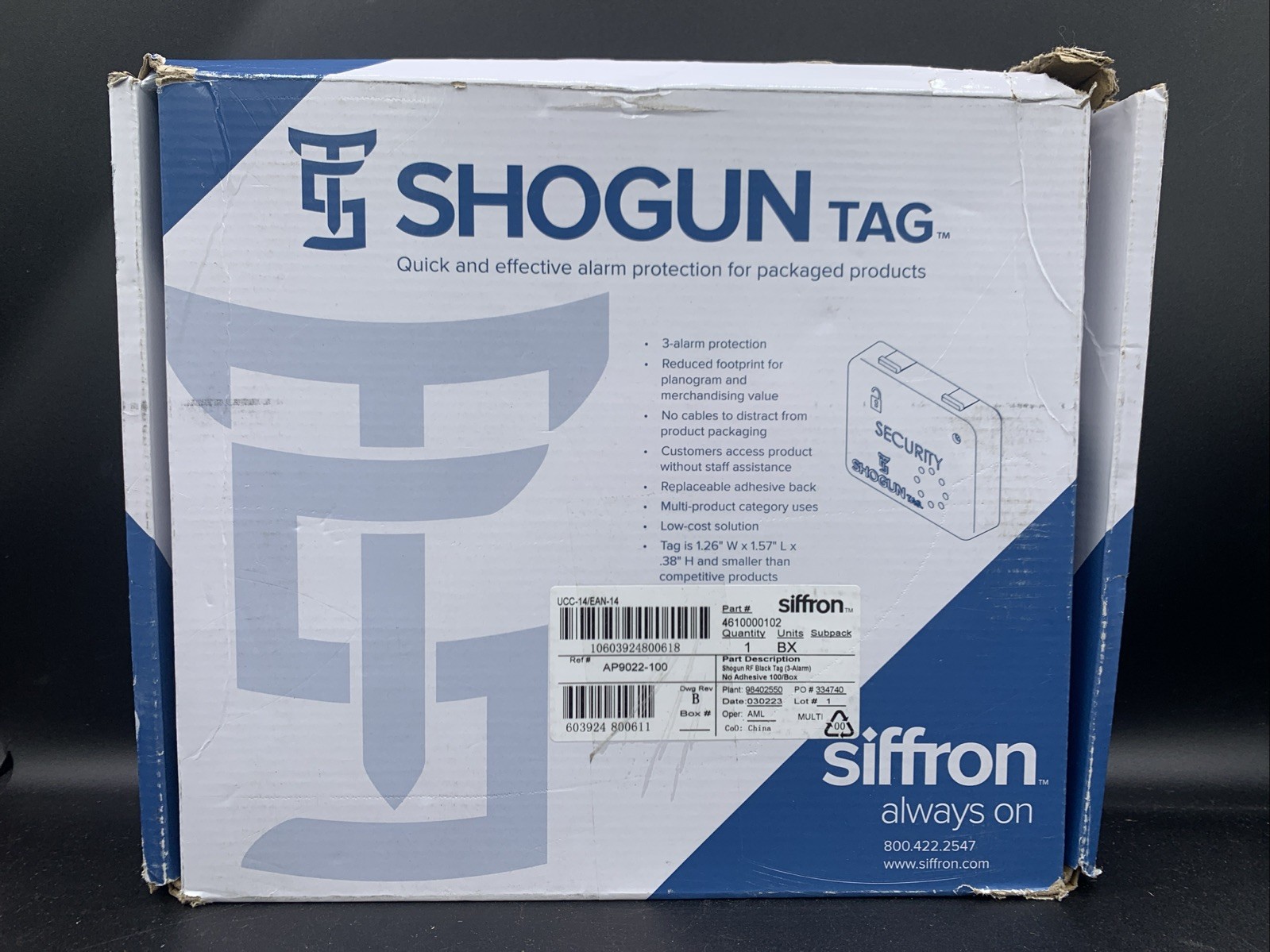 Siffron Shogun Tag-Security Tags Box Of 75 NEW