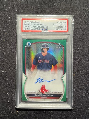 Roman Anthony [Green] #CPA-RA 2023 Bowman Chrome Prospect Autographs card