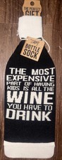 Funny Wine Bottle Sock Double Sided Primitives By Kathy