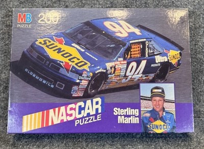 Vintage MB NASCAR Puzzle 200pc Sterling Marlin #94 Sunoco New Unopened
