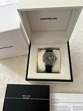 Montblanc 1858 MB124113 40mm Black Dial Auto Leather Strap Box Papers