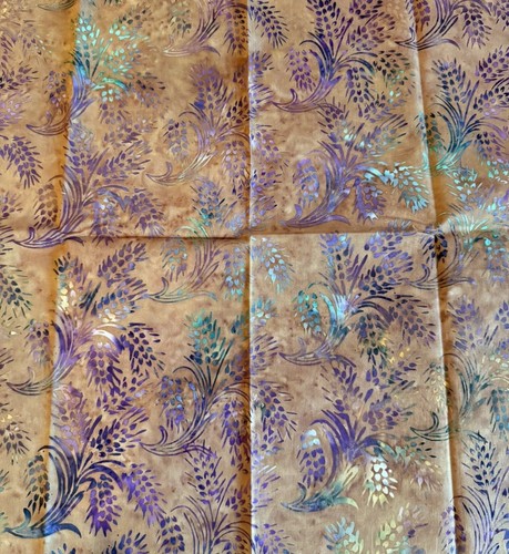 Batik Piante Metallizzate Multicolore Tessuto Floreale 18 x 44" - Foto 2 di 2