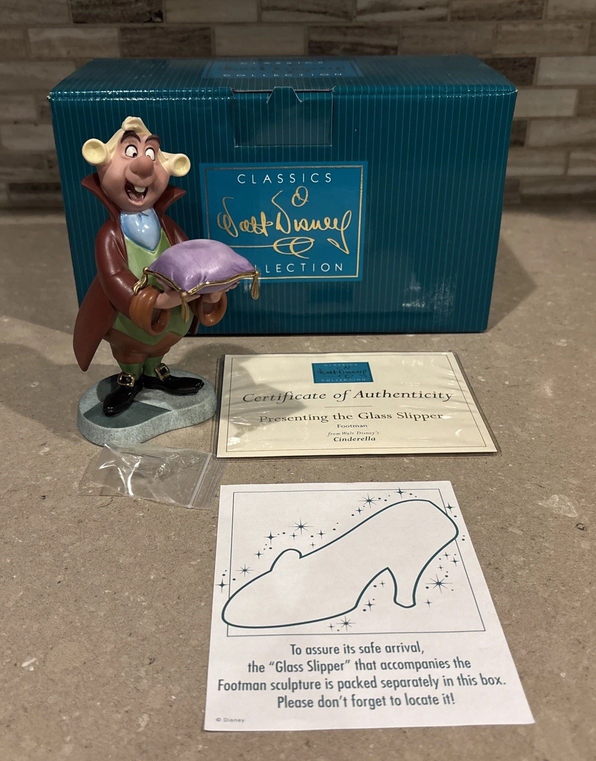 WDCC Cinderella “Presenting The Glass Slipper” Footman 50th Anniversary COA