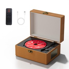 Rechargeable Leather CD Player with Speakers; Bluetooth Transmitter; Festival...