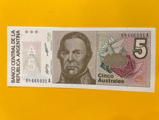 BANKNOTE ARGENTINA 1985 5 AUSTRALES FREE SHIPPING